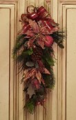 Gilded Christmas Poinsettia Door Swag